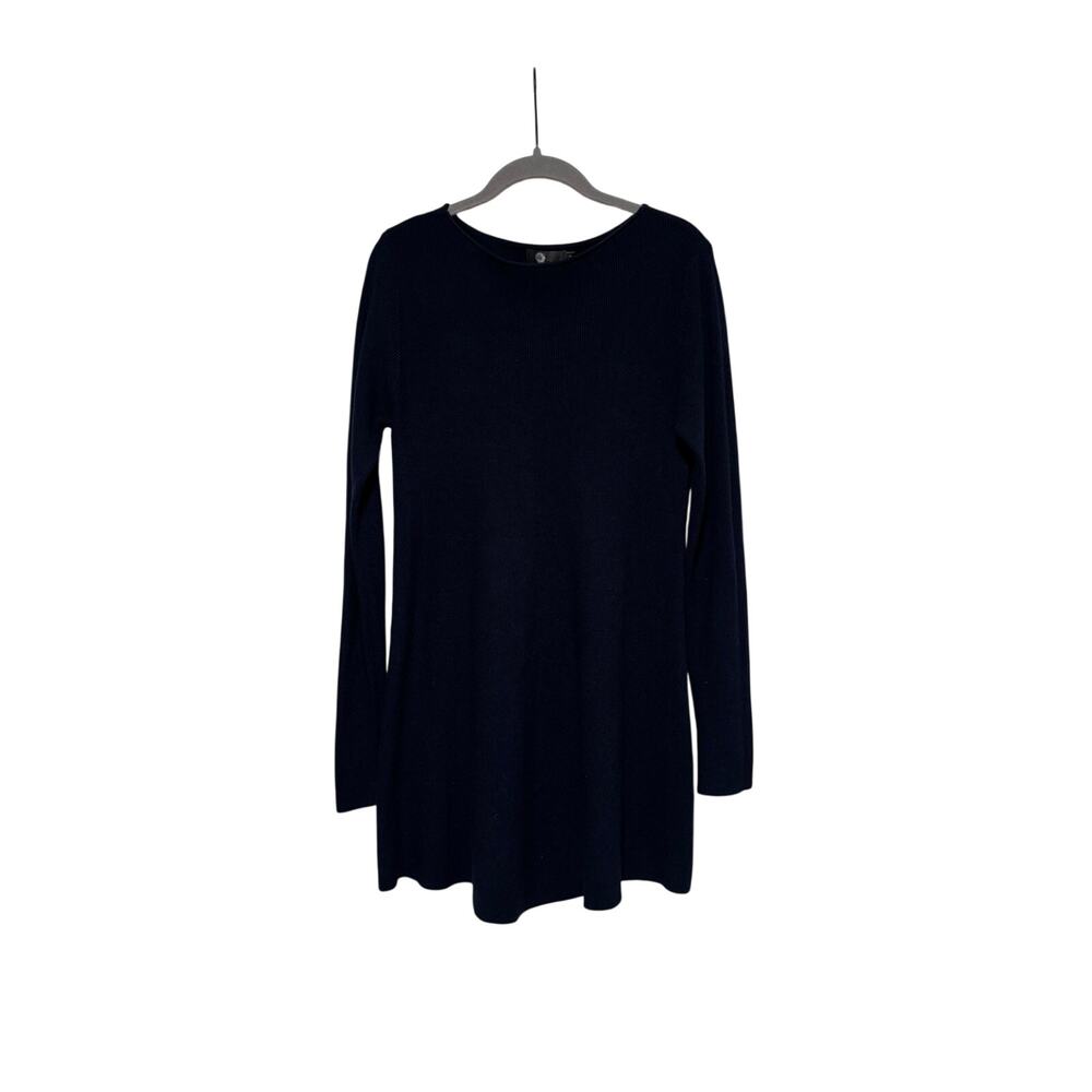 JK Long Sleeve Navy Ribbed Sweater Dress S/XS - Picture 2 of 9